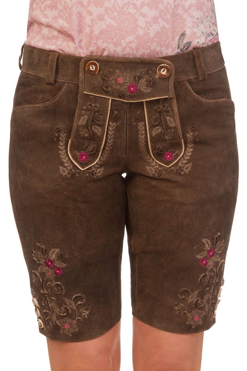 Lederhose Trachtenlederhose Damen - HILKE - braun rustik