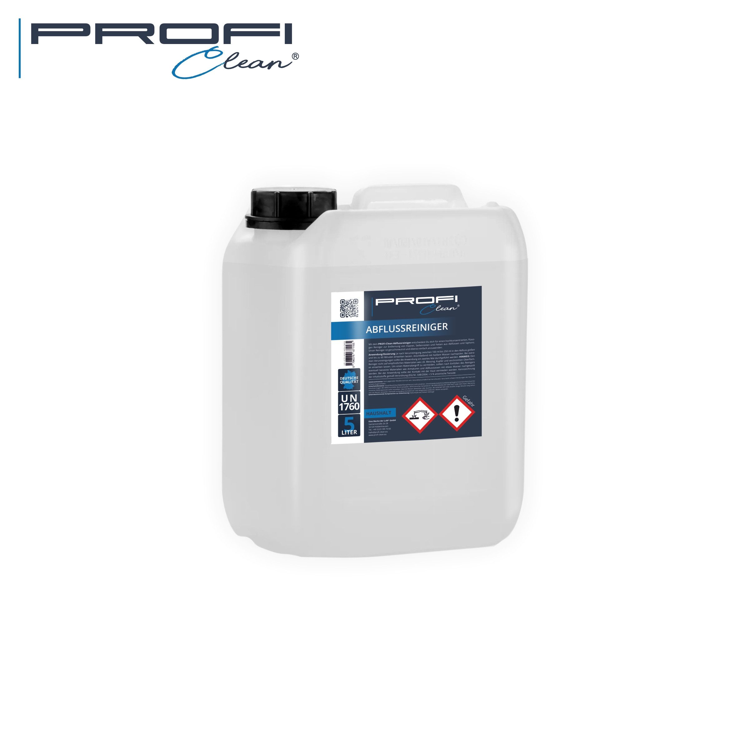 PROFI-clean® Abflussreiniger flüssig hochkonzentriert im 5 Ltr. Kanister Rohrreiniger (1-St)