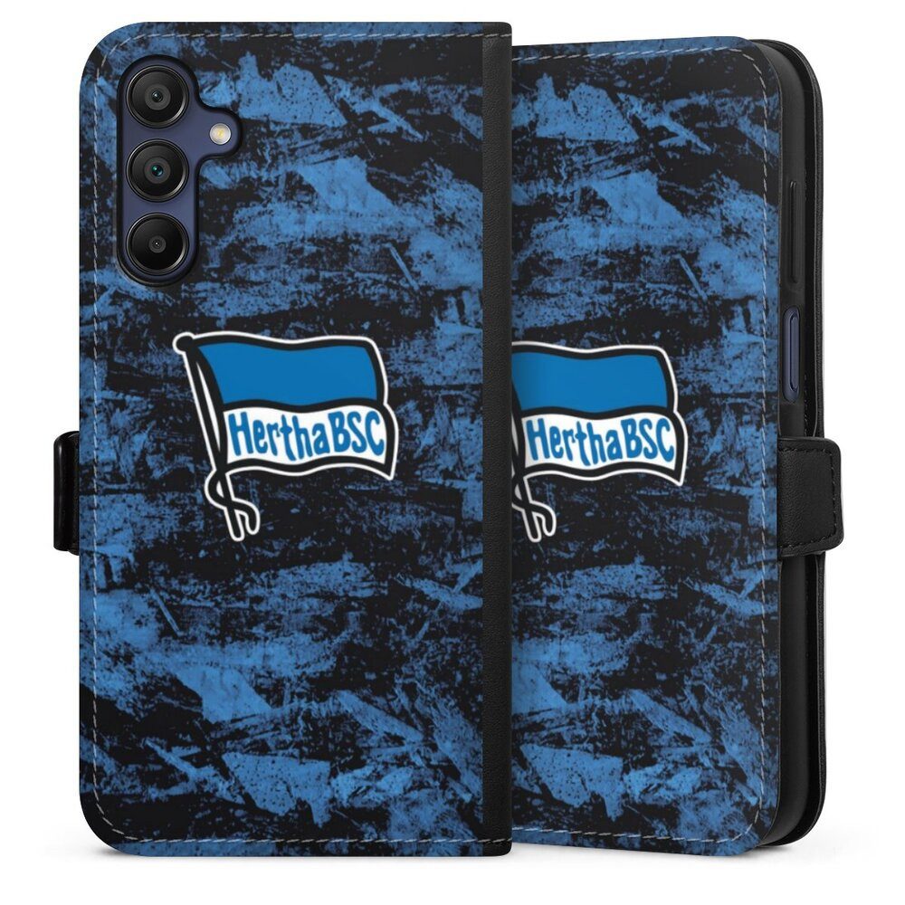 DeinDesign Handyhülle Hertha BSC Flagge Logo Hertha BSC Logo, Grunge, Samsung Galaxy A15 5G Hülle Handy Flip Case Wallet Cover