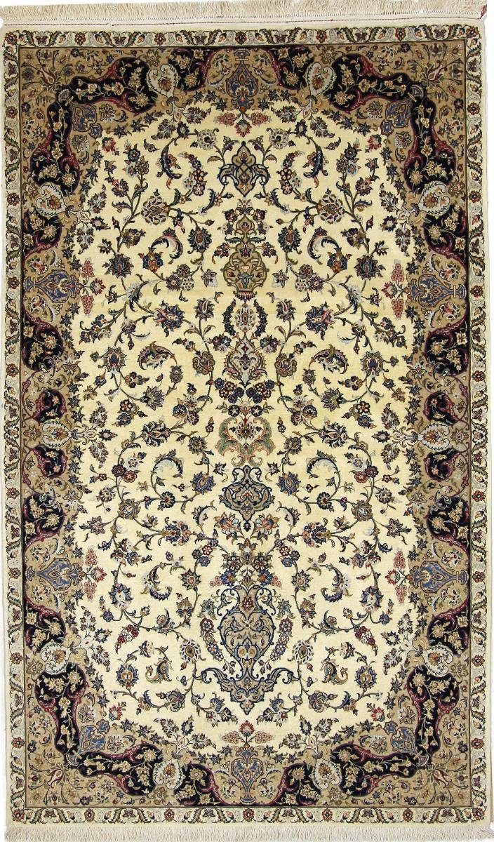Orientteppich Isfahan Seidenkette 137x230 Handgeknüpfter Orientteppich, Nain Trading, rechteckig, Höhe: 8 mm