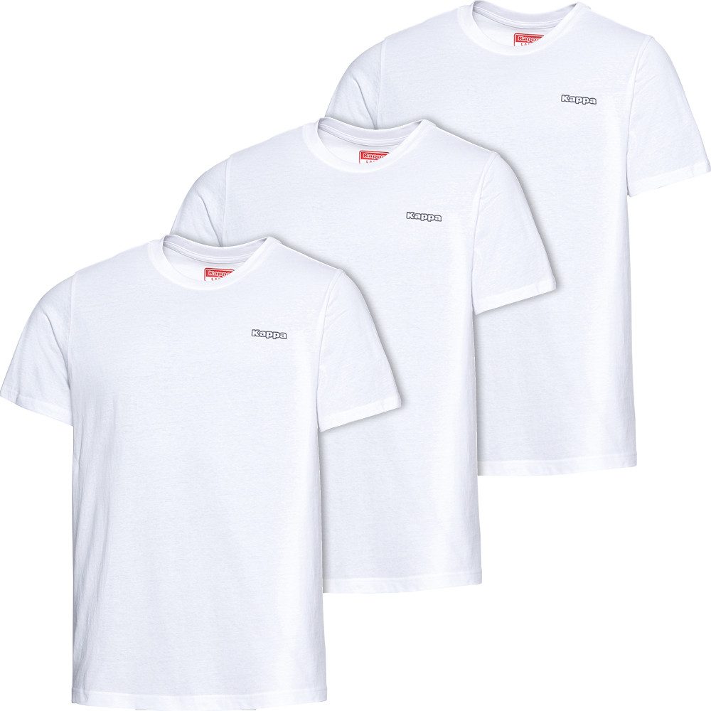 Kappa Kurzarmshirt aus 100% Baumwolle (Set, 3er-Pack) Für Damen und Herren