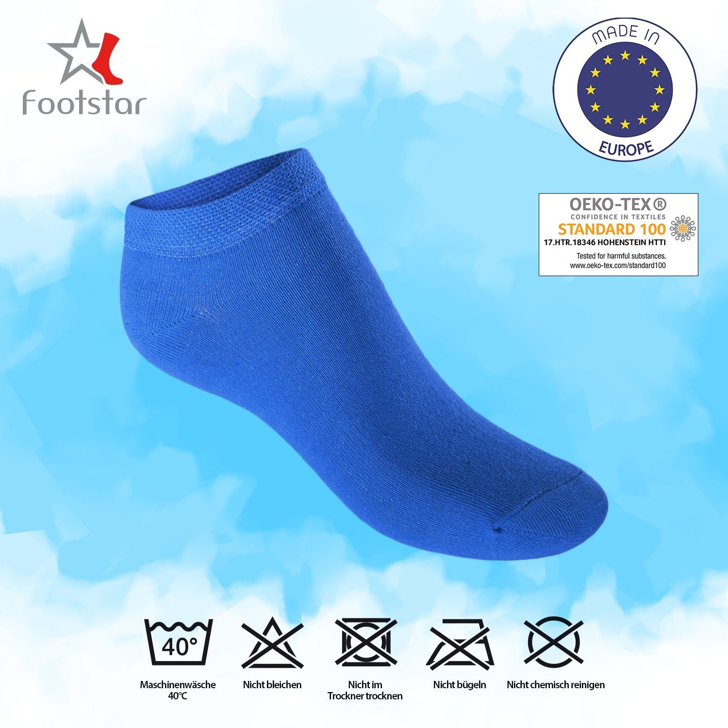 Kurze Kinder Socken (10 Paar) Footstar Sneaker Kurzsocken Socken Kids für Jeanstöne -