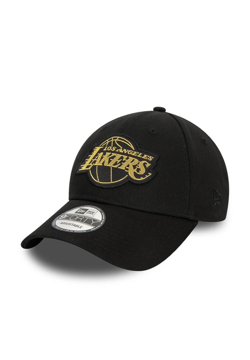 Baseball Cap Los Angeles Lakers NBA Metallic Badge Schwarz Verstellbare 9Forty Cap