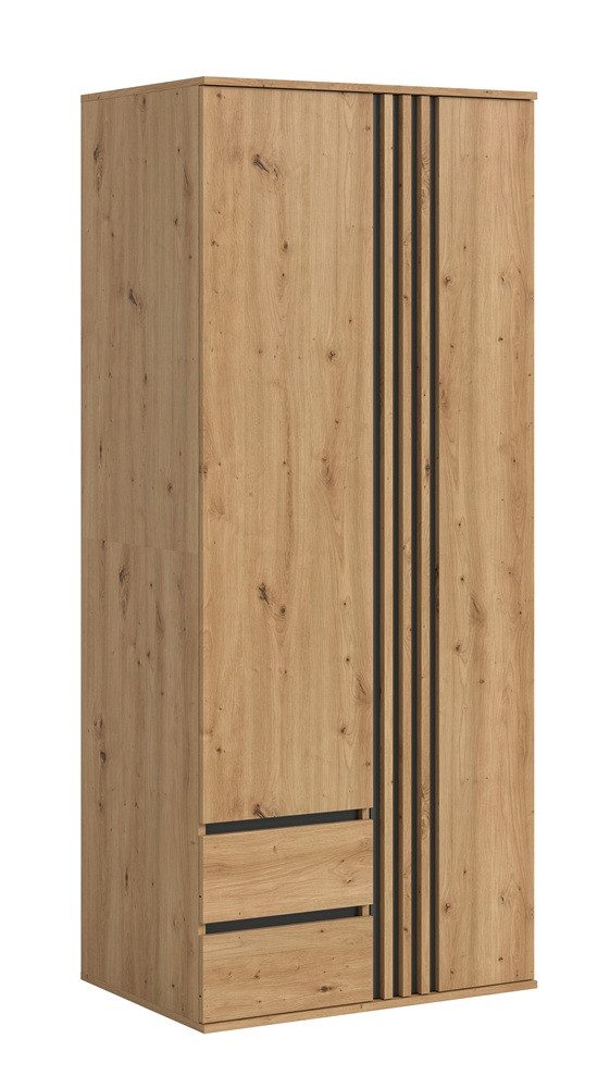 xonox.home Garderoben-Set Garderobenschrank Schrank Tofta, mit Schubkästen, Artisan Eiche, (1-St), 80 cm