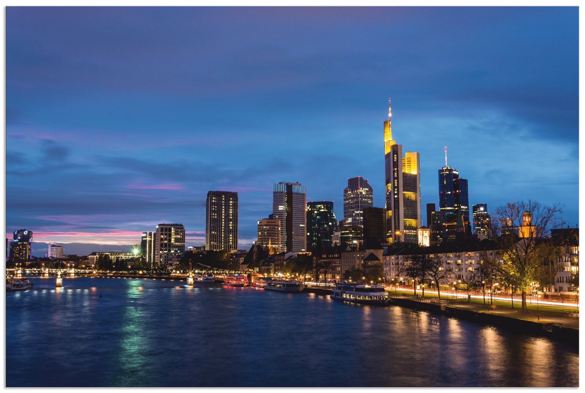 Frankfurt Poster Wandbild Leinwandbild, Deutschland versch. Artland Alubild, Skyline, Größen oder St), (1 in als Wandaufkleber