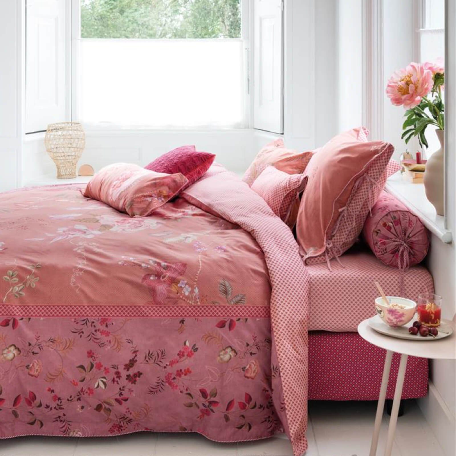 PiP Studio Bettwäsche Tokyo Bouquet Pink, Perkal, 2 teilig, Lilien, Dahlien, Punkte – Bild 5 von 5
