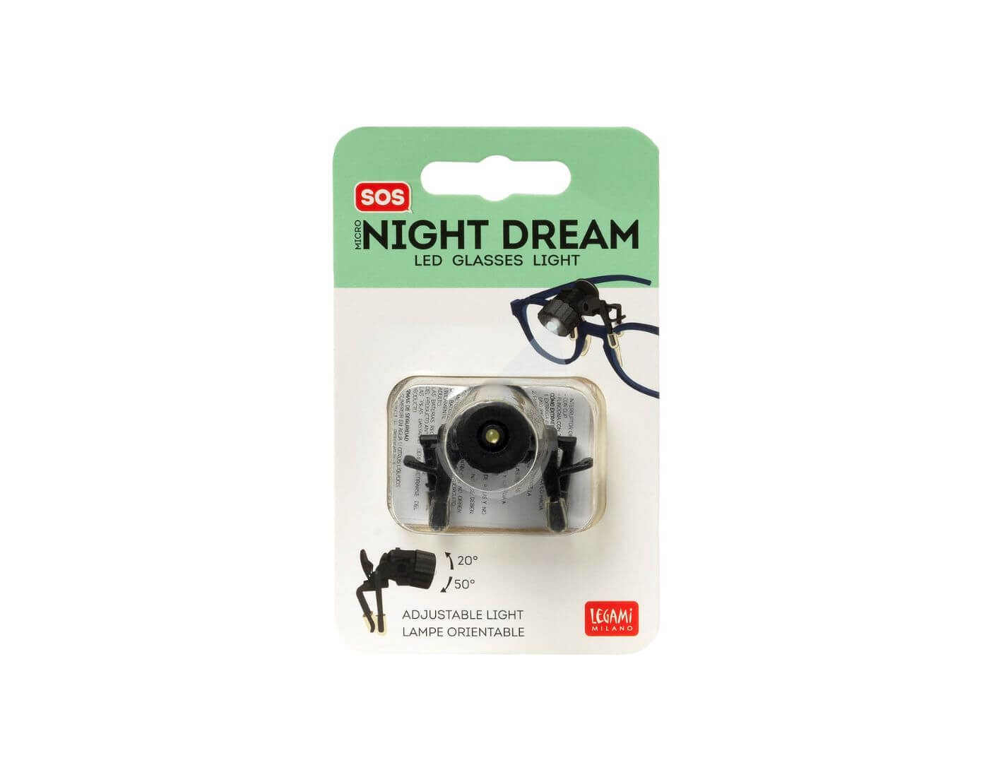 Legami Brillenetui LED-Licht für Brillen - Micro Night Dream