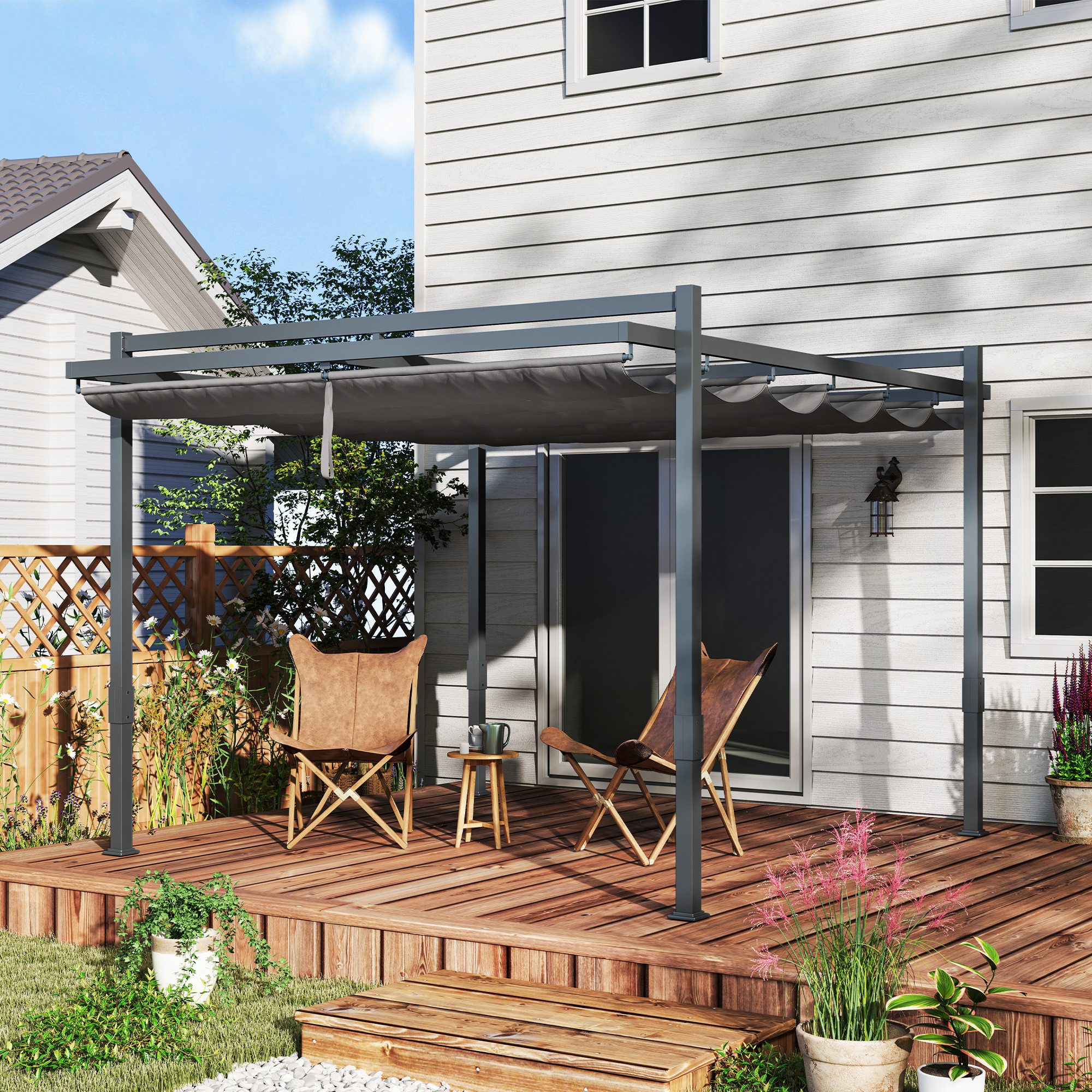 Outsunny Pavillon ca. 3,5x3m, mit verstellbares günstig online kaufen