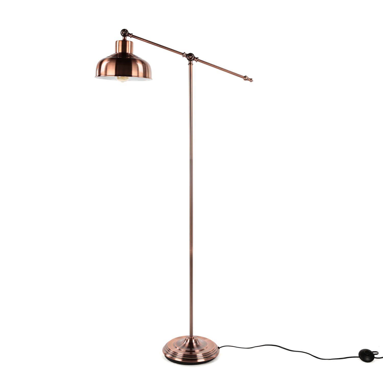 Licht-Erlebnisse Stehlampe MACBETH, ohne Leuchtmittel, LED Standleuchte Kupfer Antik vintage Wohnzimmer Esszimmer Lampe
