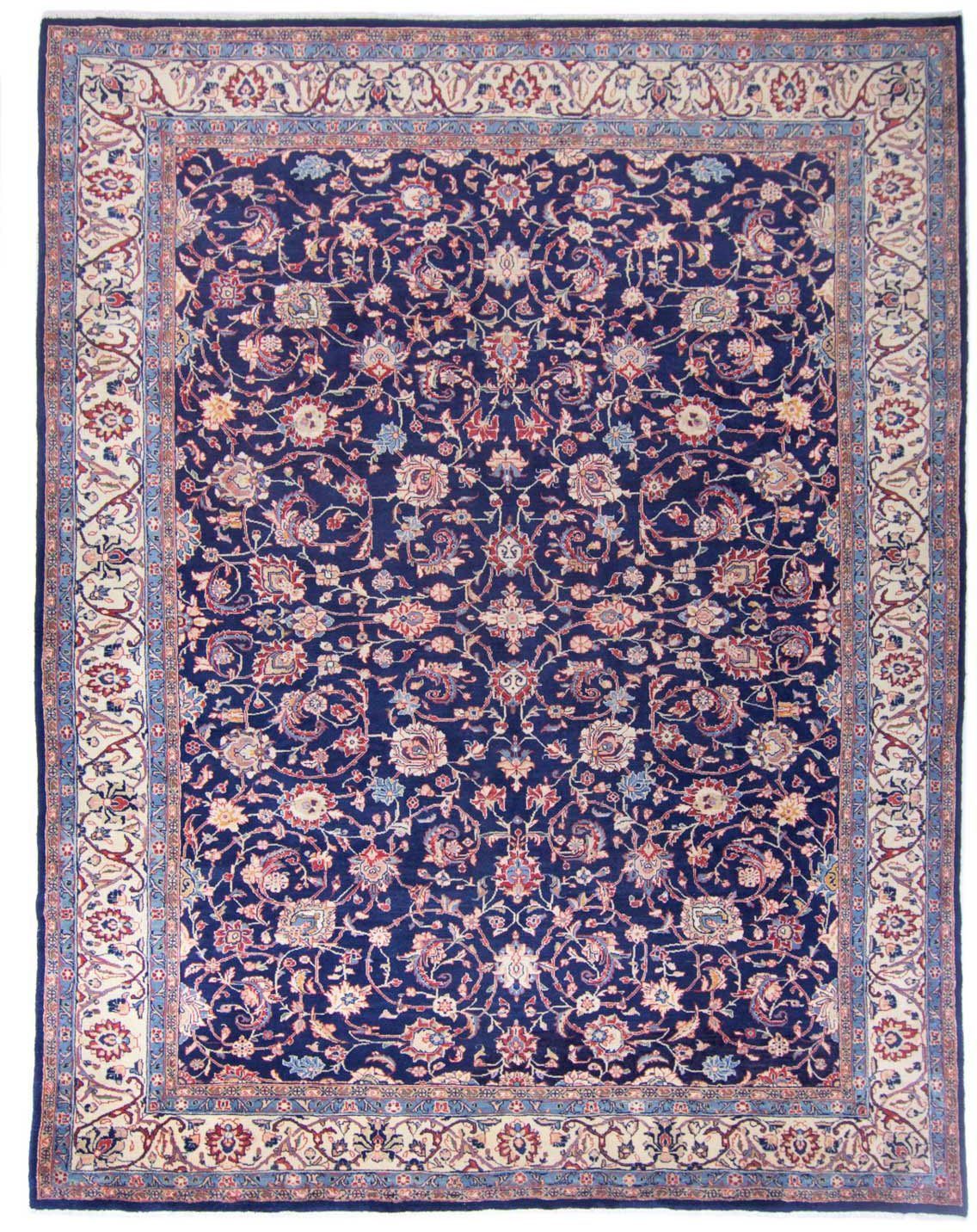 Wollteppich Sarough Durchgemustert Blu 366 x 264 cm, morgenland, rechteckig, Höhe: 10 mm, Unikat mit Zertifikat