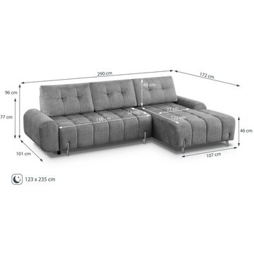 Beautysofa Polsterecke Carry, links oder rechts, L-From Ecksofa, Couch mit Bettkasten + Schlaffunktion, für Wohnzimmer