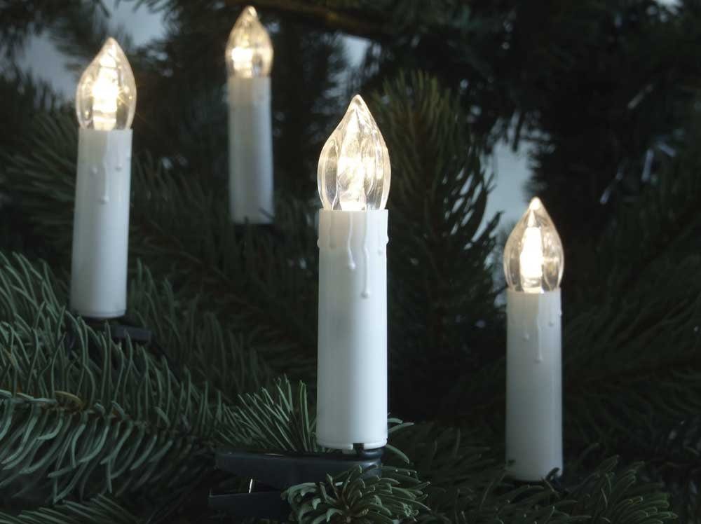 F-H-S International LED-Christbaumkerzen, 50-flammig, LED Lichterkette 50  Kerzen Strom Weihnachtsbaum Timer 24,5m