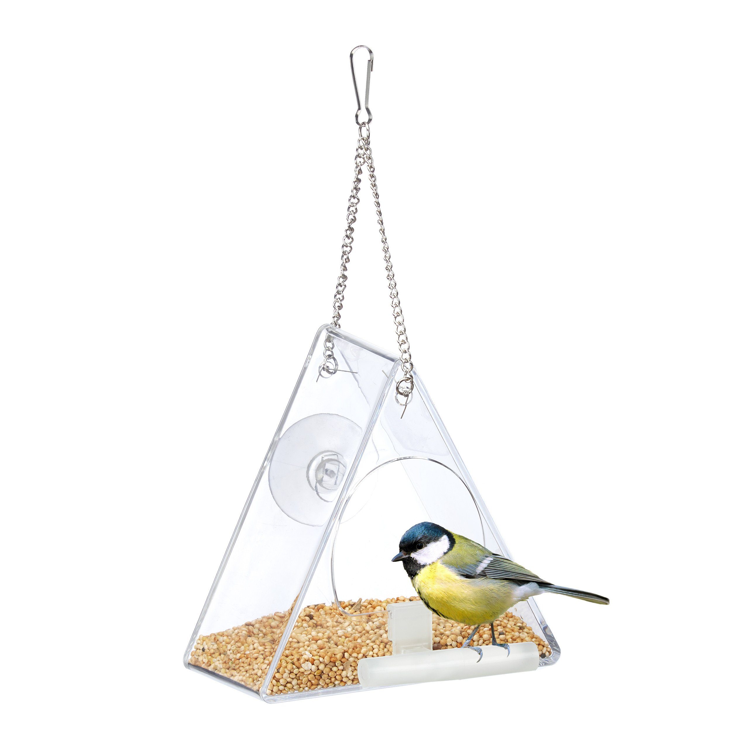 relaxdays Vogelhaus 2 x Vogelfutterhaus Fenster dreieckig günstig online kaufen