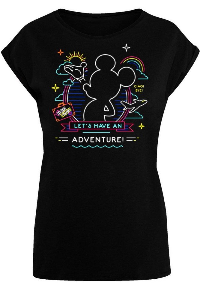 F4NT4STIC T-Shirt Disney Micky Maus Neon Adventure Premium Qualität,  Offiziell lizenziertes Disney T-Shirt
