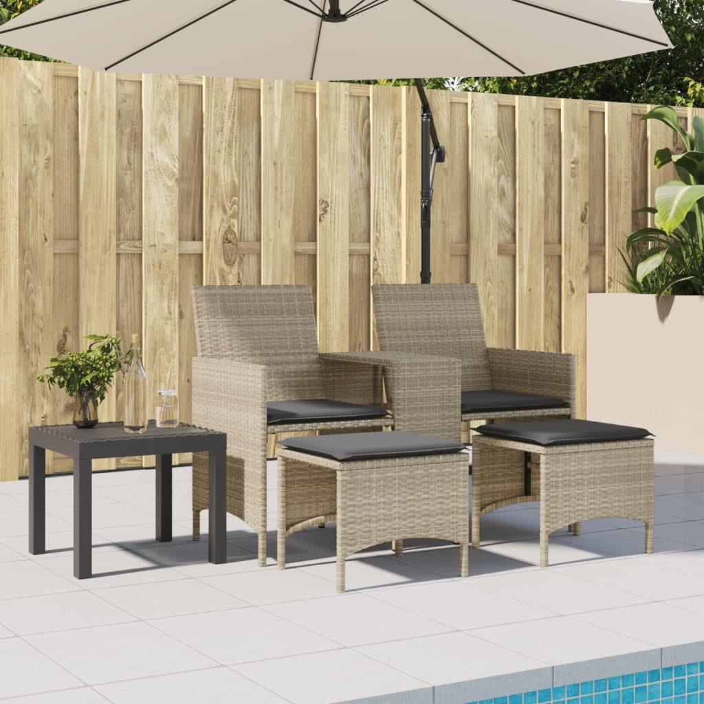 vidaXL Loungesofa Gartensofa 2-Sitzer mit Tisch günstig online kaufen
