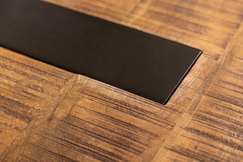 riess-ambiente Couchtisch IRON CRAFT 100cm braun / schwarz (Einzelartikel, 1-St), Wohnzimmertisch · Massivholz · Metall · Kufen-Gestell · eckig · Design – Bild 4 von 5