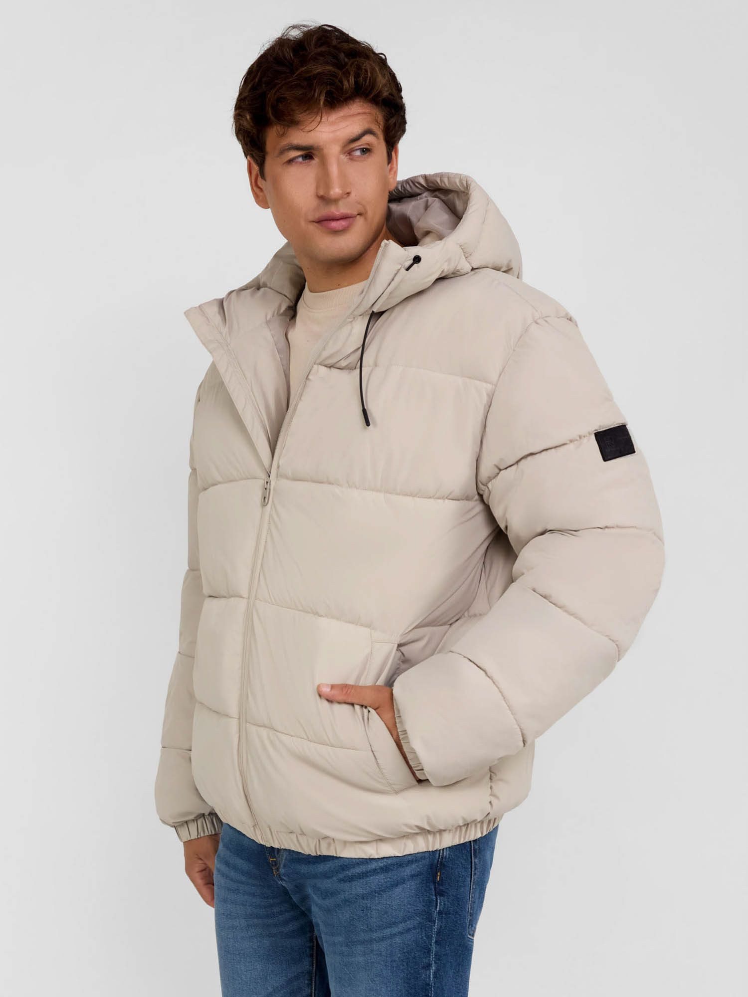 Winterjacke Ripstop-Jacke mit hohem Kragen und Reißverschlusstaschen  (XS-XXL)