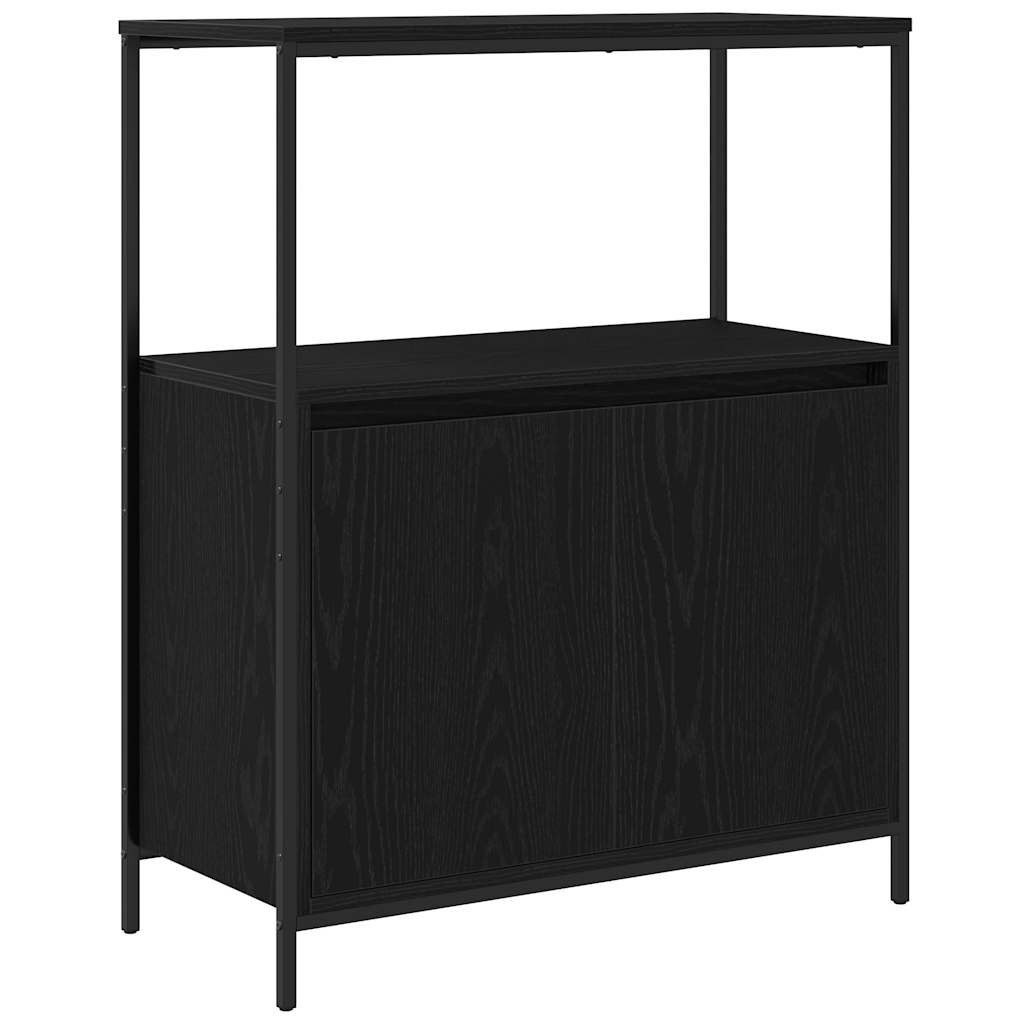 vidaXL Badezimmerspiegelschrank Badschrank mit Regalen Schwarz Eichen-Optik 76,5x35x95 cm (1-St)