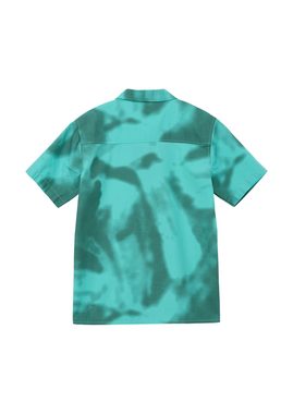 s.Oliver Kurzarmhemd Popeline-Hemd mit Allover-Print Garment Dye