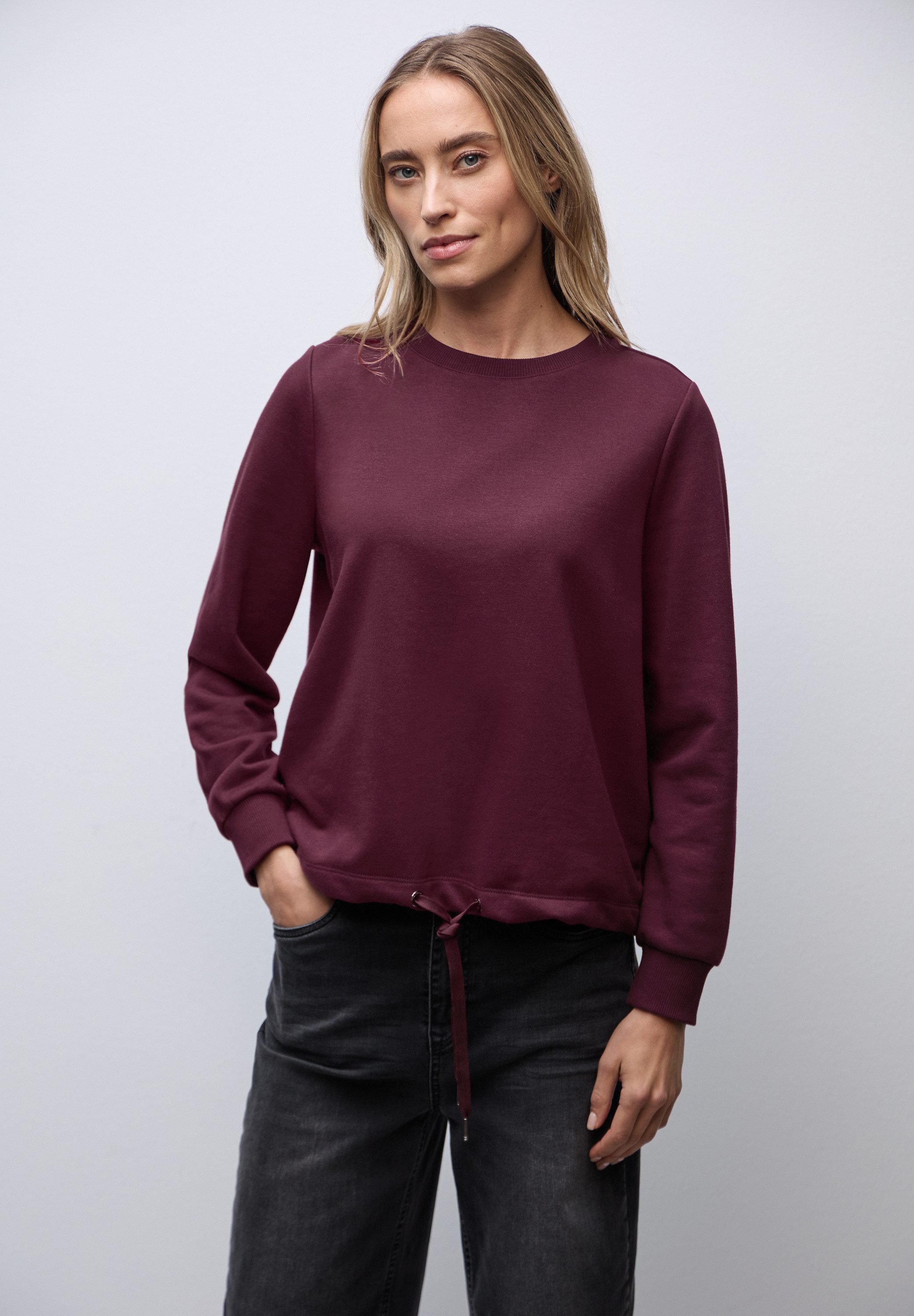 STREET ONE Sweatshirt mit Tunnelzug am Saum günstig online kaufen