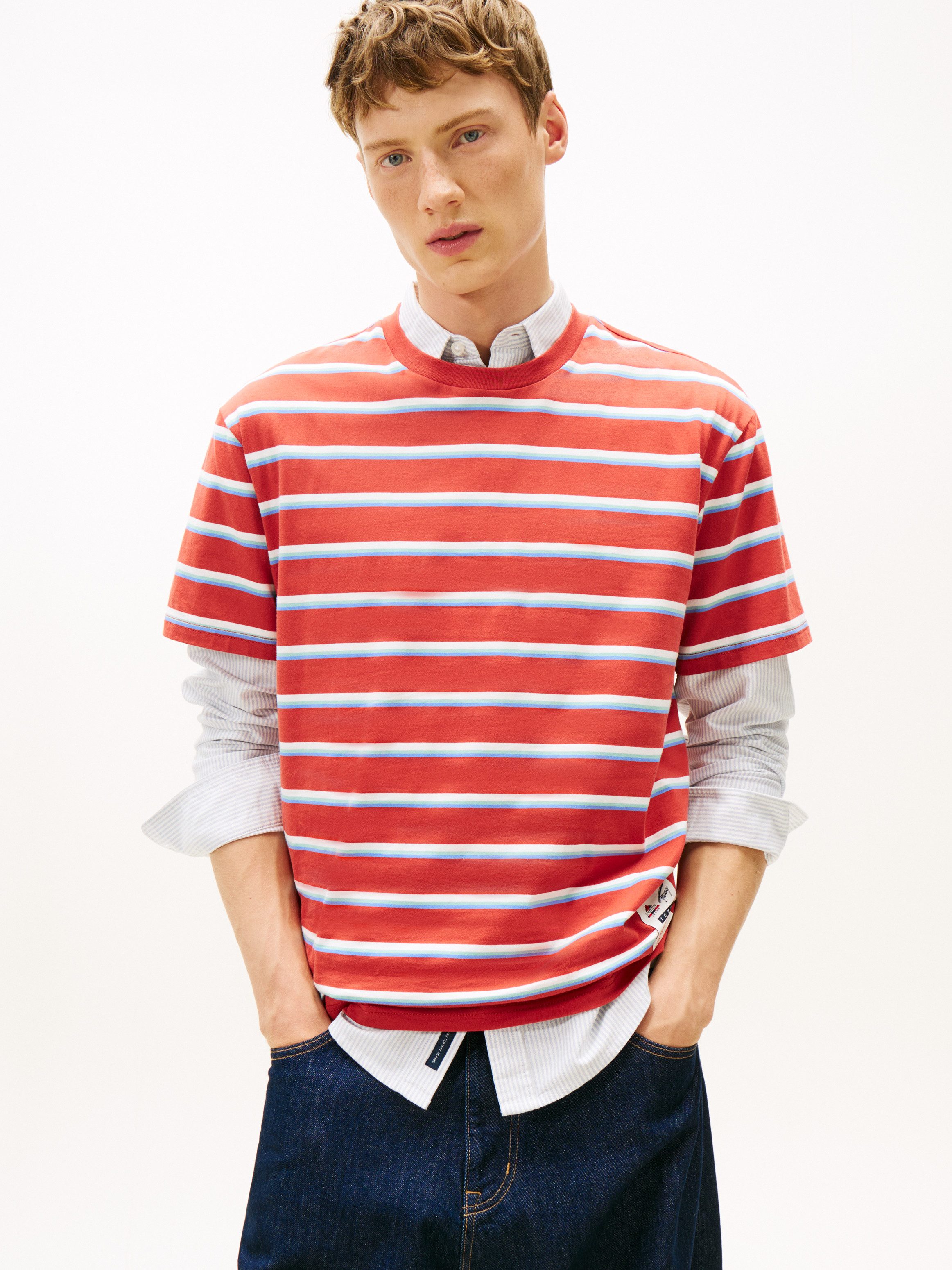 Tommy Jeans T-Shirt TJM LABEL Relaxed fit, Jersey, Rundhals