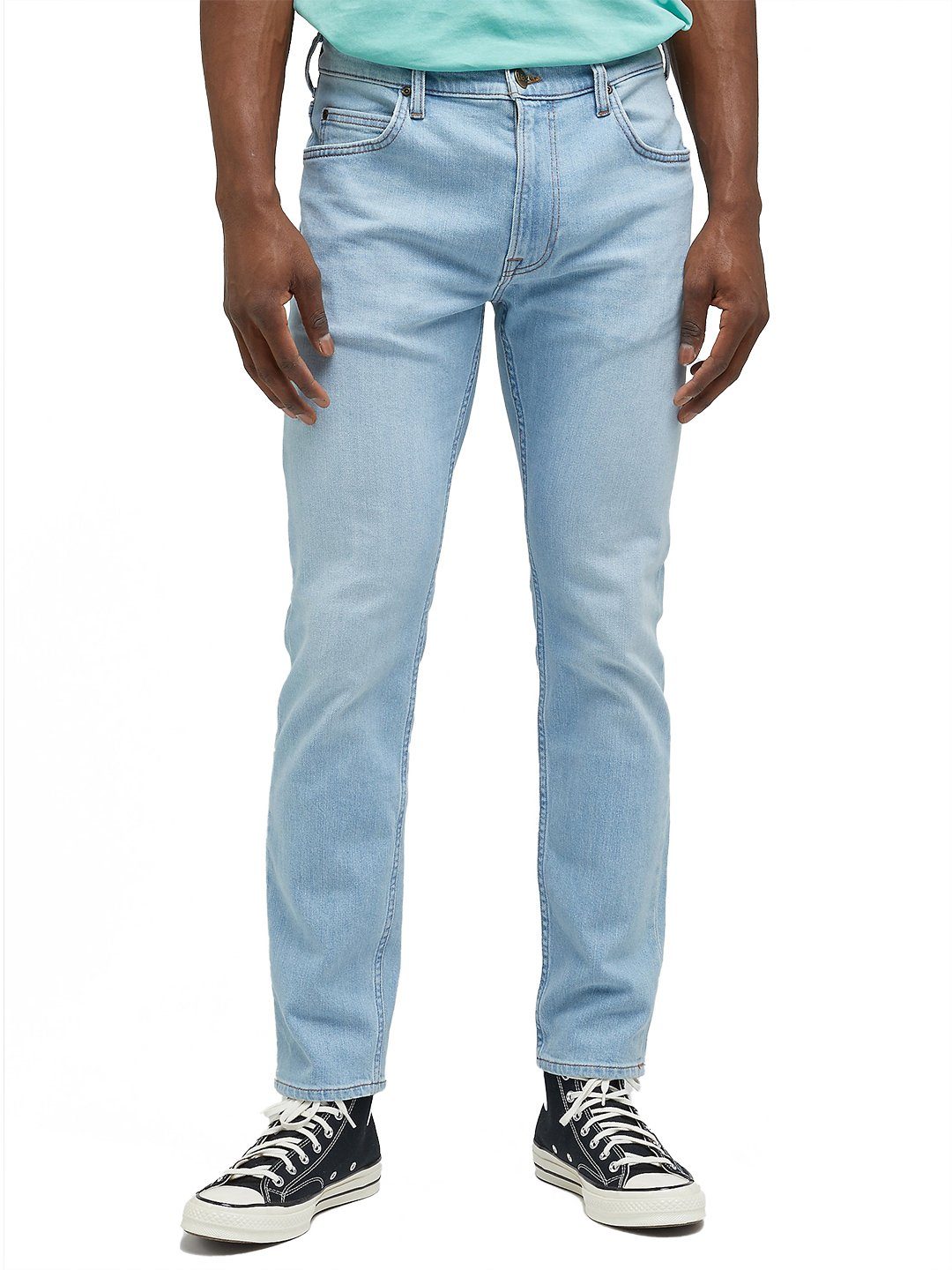 Lee® Slim-fit-Jeans Knöchellange Stretch Hose - Rider Hellblau