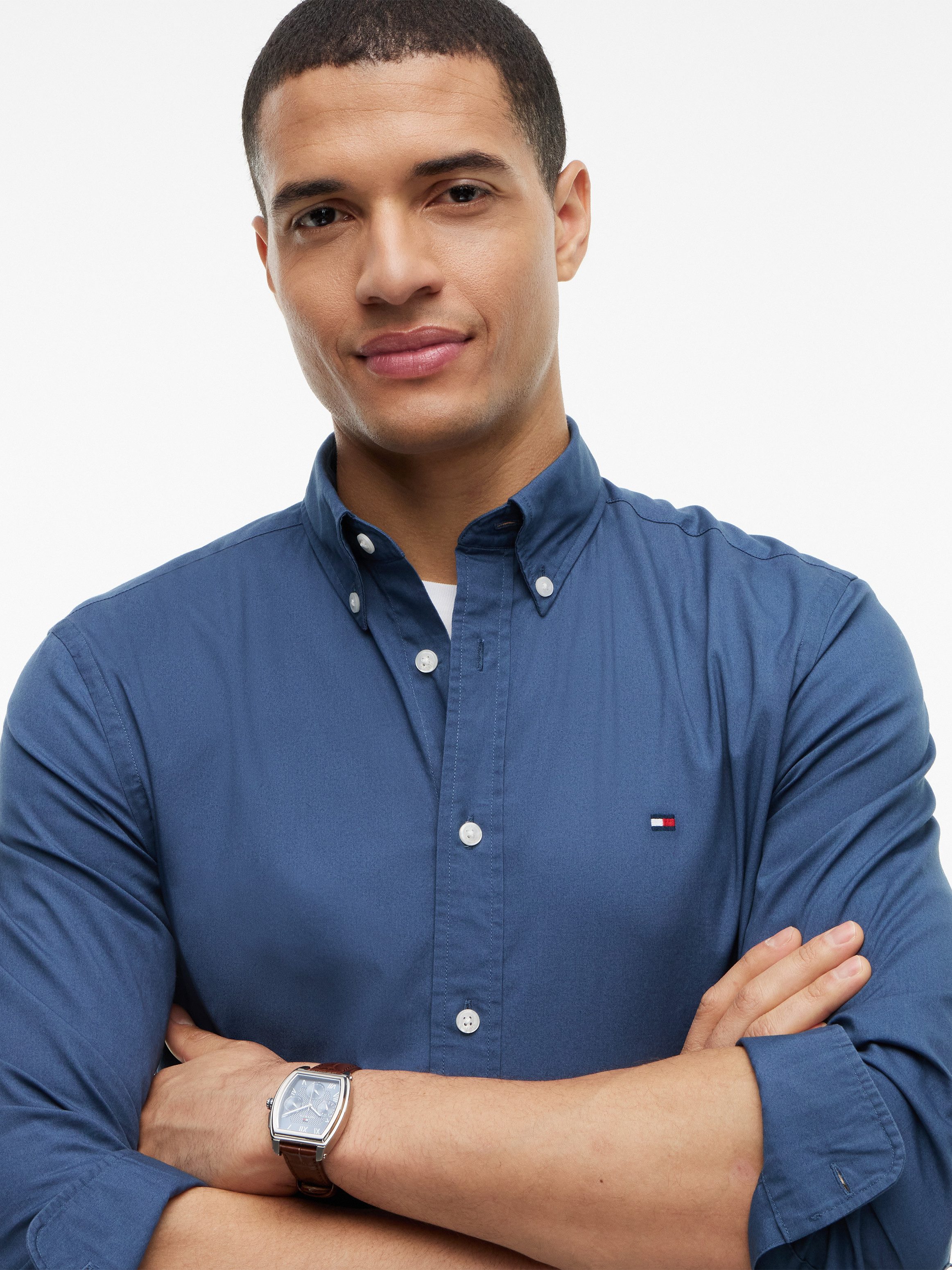 Tommy Hilfiger Businesshemd FLEX POPLIN SOLID Regular Fit Flex Cotton