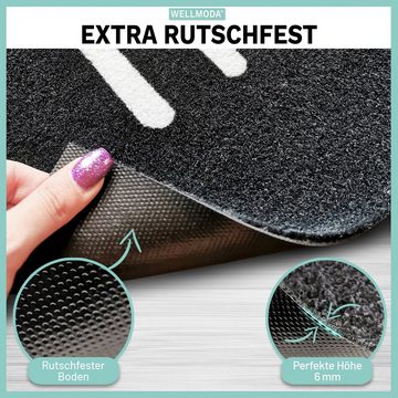 Fußmatte Home Motiv I Modernes Design I rutschfest, pflegeleicht, waschbar, WELLMODA, rechteckig, Höhe: 6 mm