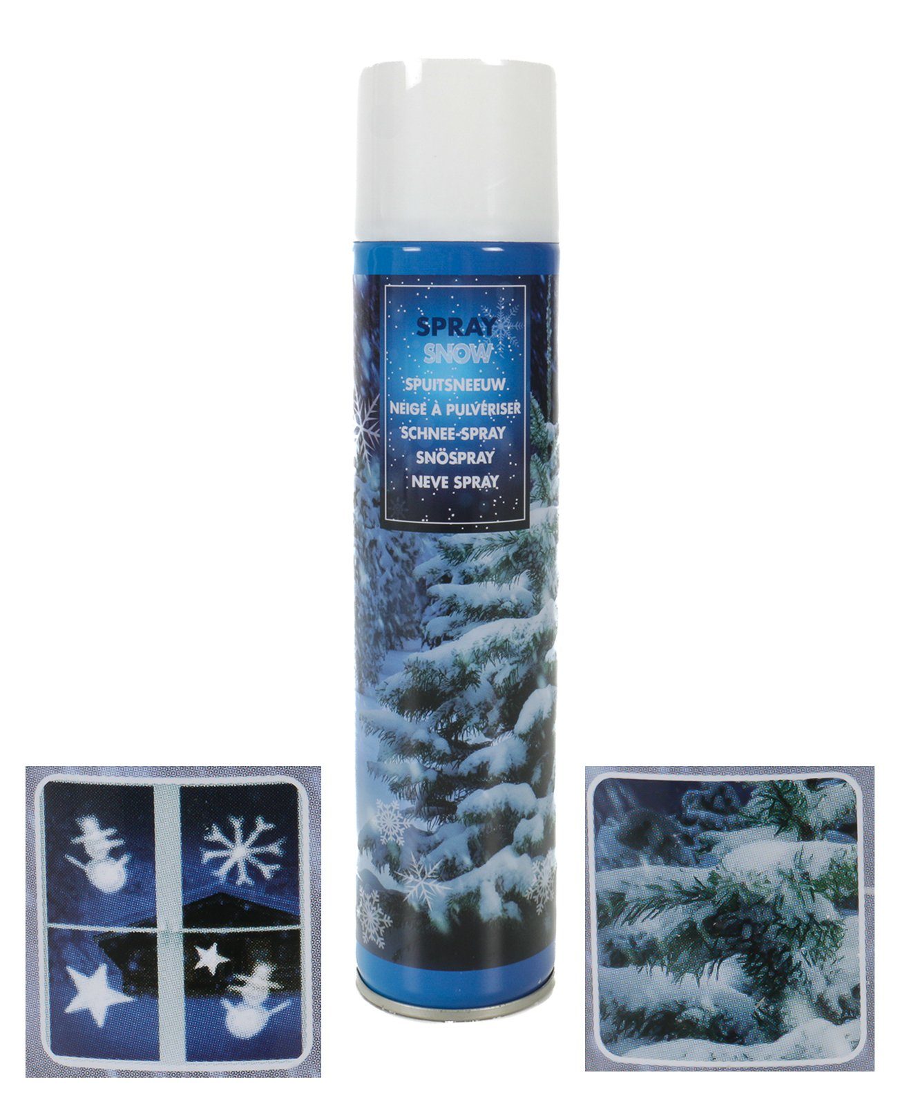 Bubble-Store Streudeko Schneespray, Sprühdose mit Kunstschnee, (Kunstschnee zum Aufsprühen für Schablonen, Tannenzweige, Fenster, Spiegel, Glas etc), Schnee Dekospray