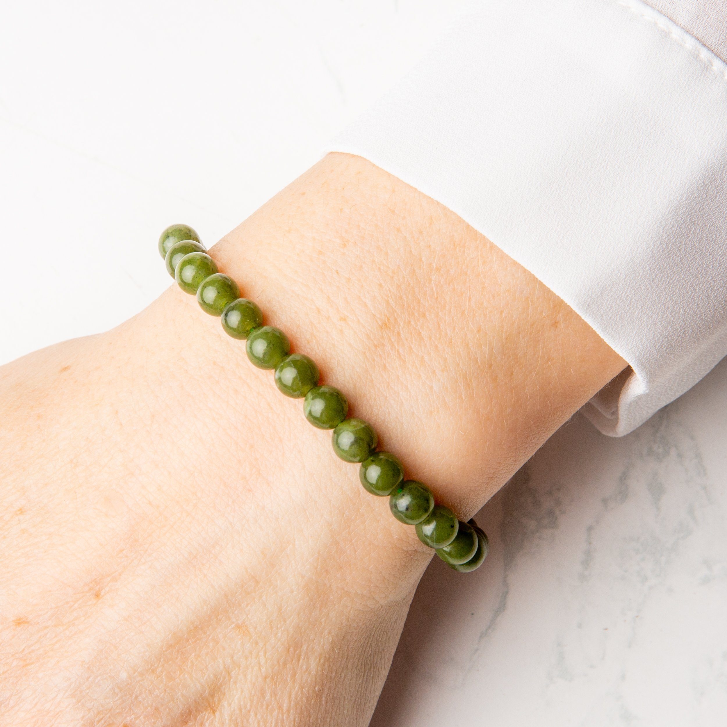 Vascavi Armband Grüner Jade Perlenarmband, Made günstig online kaufen