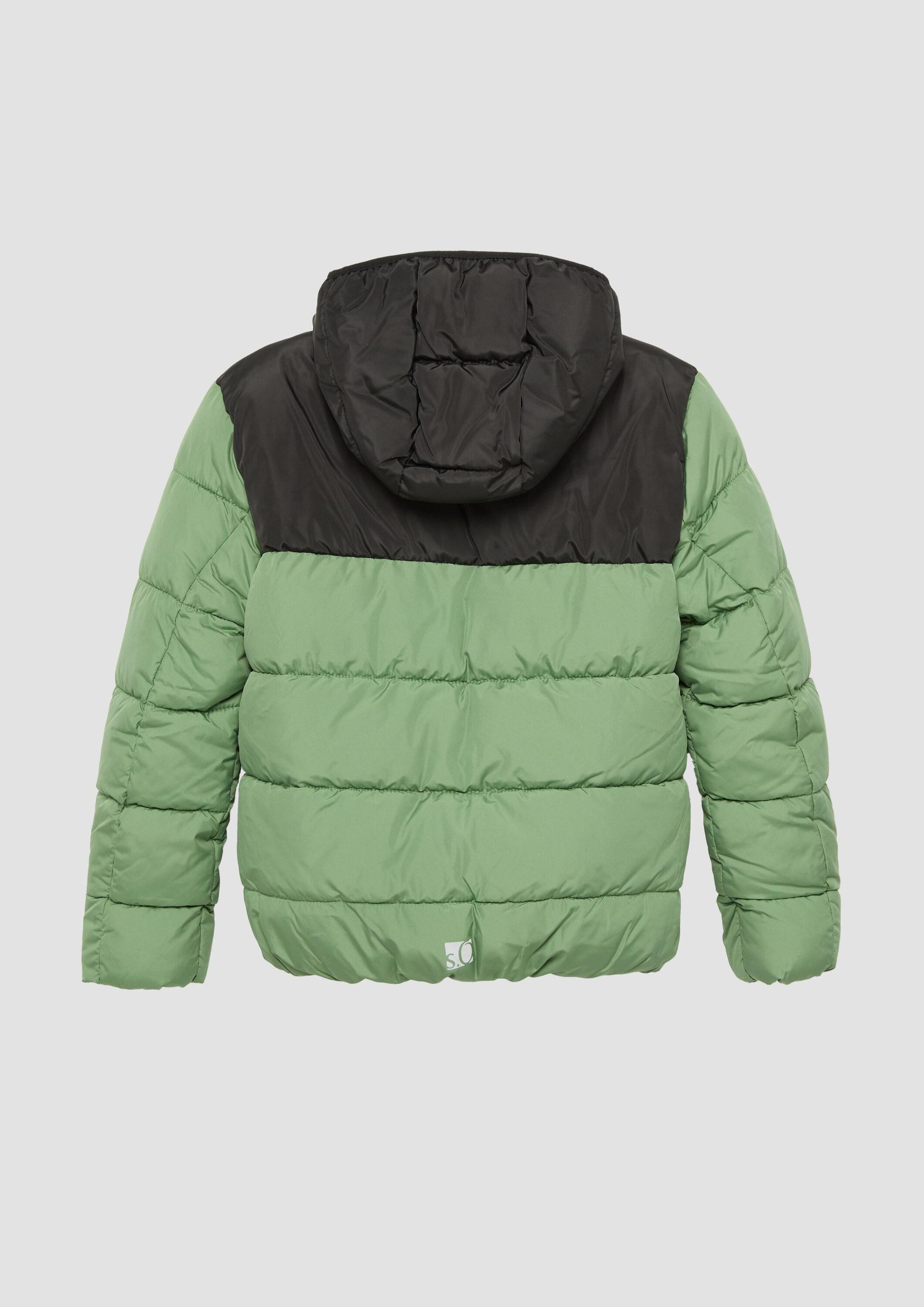 s.Oliver Winterjacke Outdoor-Jacke Steppjacke mit Kontrast-Details und Fleecefutter