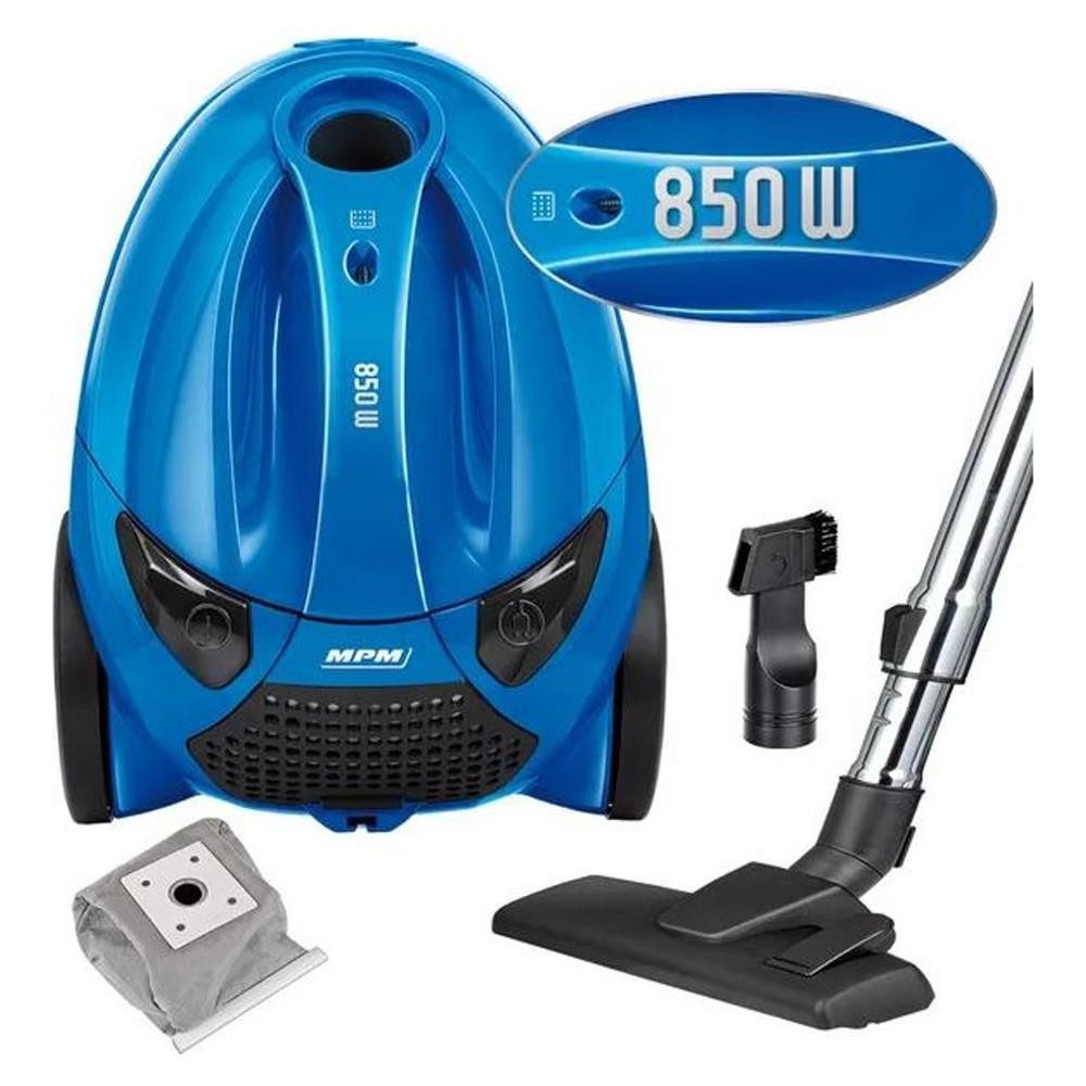 MPM Bodenstaubsauger MPM MOD-53 Beutelstaubsauger 850 W mit 1,5-l-Mehrwegbeutel, 1,5-l-Mehrwegbeutel, Füllstandsanzeige, 6,5 m Aktionsradius