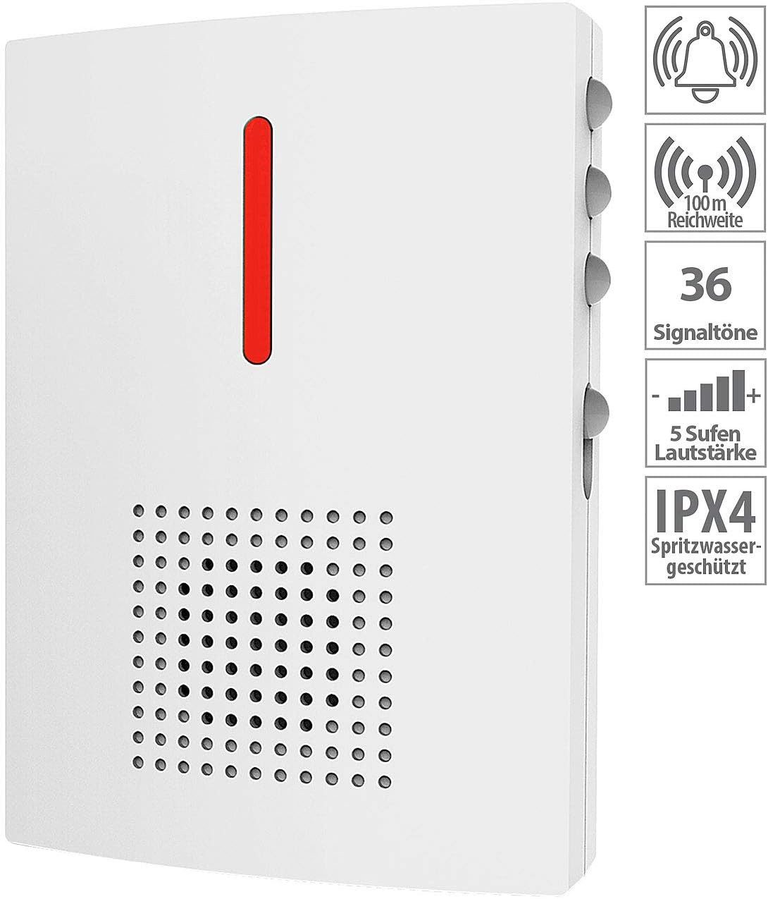 CASAcontrol Türklingel Casacontrol FTK-120 Funkklingel für Mehrfamilienhaus 100 Meter (1-St), 36 Melodien