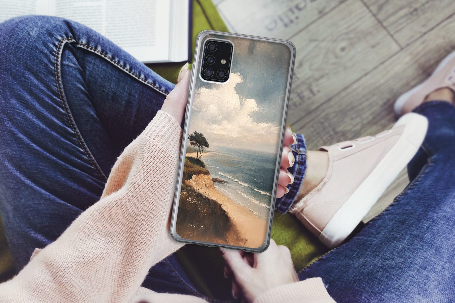 MuchoWow Handyhülle für Samsung Galaxy A52 5G Klippe - Meer - Baum, Smartphone-Bumper, Print, Handy Schutzhülle Dünn