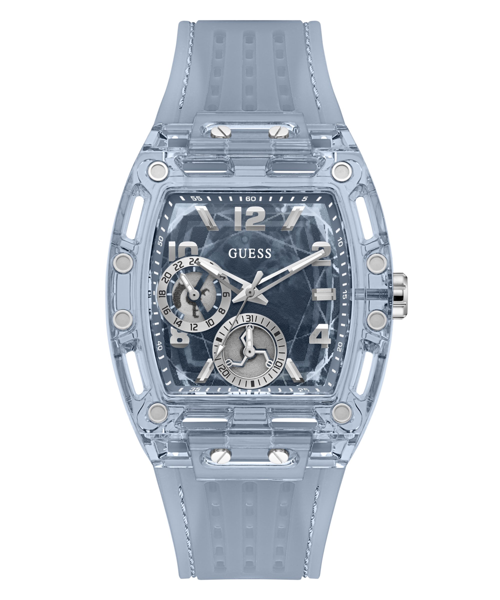 Guess Multifunktionsuhr PHOENIX GW1147G1, Quarzuhr, Armbanduhr, Herrenuhr, Silikonarmband, analog, Tag
