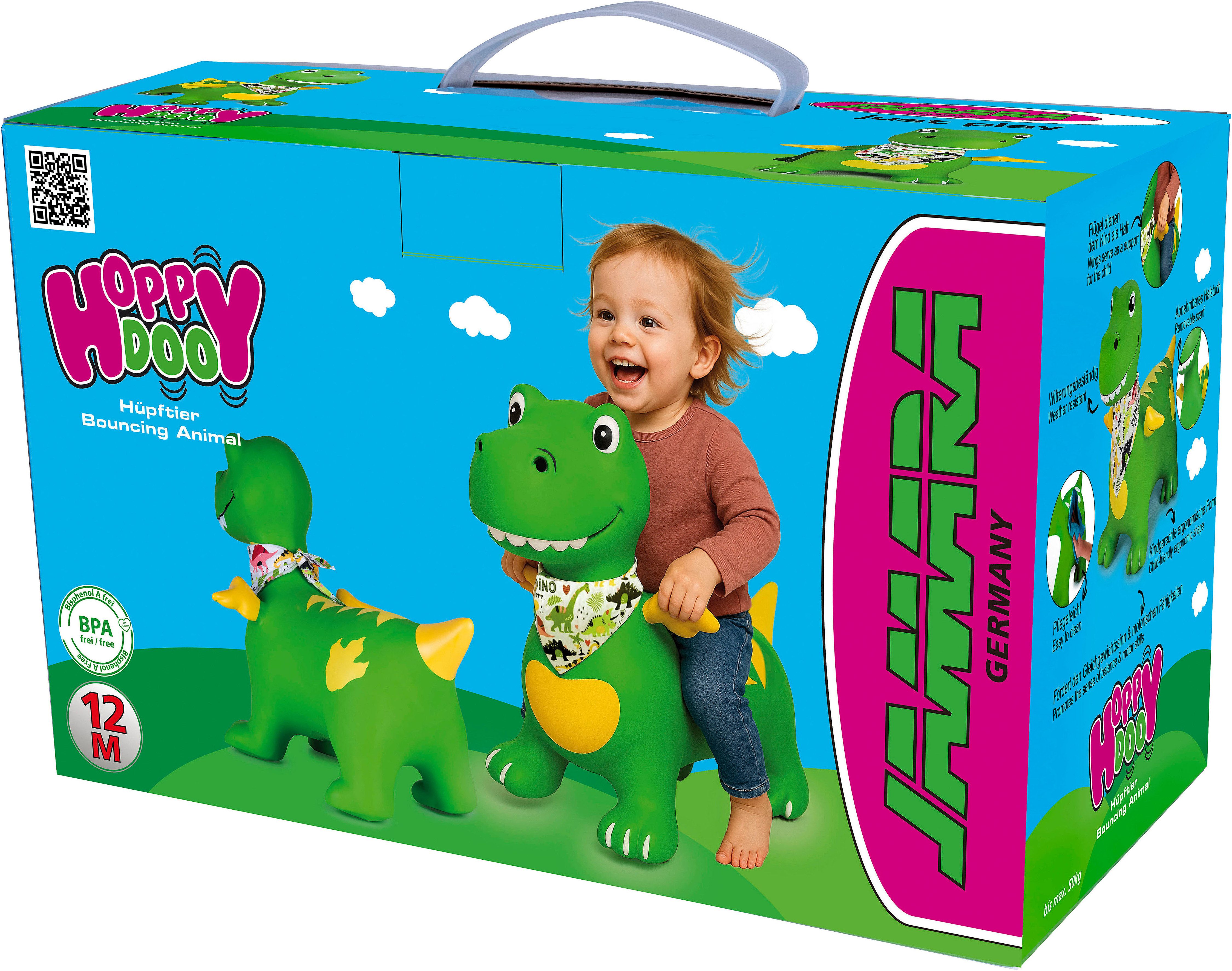 Jamara Hüpftier Dino mit Flügel HoppyDoo, mit Pumpe – Bild 2 von 5