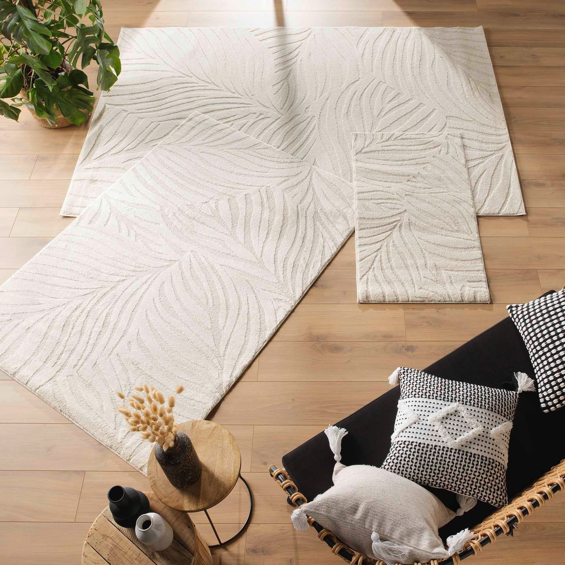Douceur d'intérieur Teppich Teppich für Wohnzimmer ANKARA, beige, Blätter-Muster, Höhe: 120 mm – Bild 2 von 4