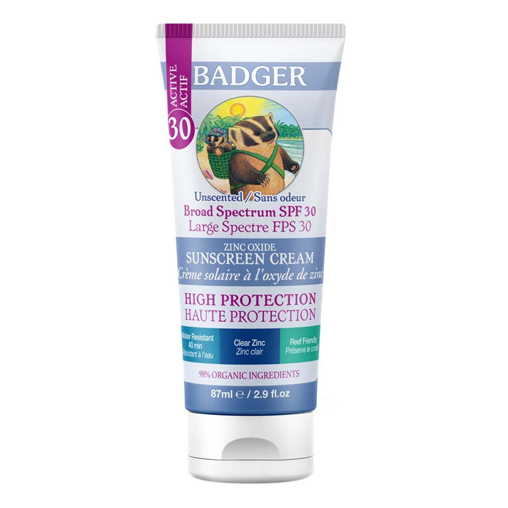 Badger Sonnenschutzpflege Sunscreen Cream - SPF30 Unscented Clear Zinc 87ml