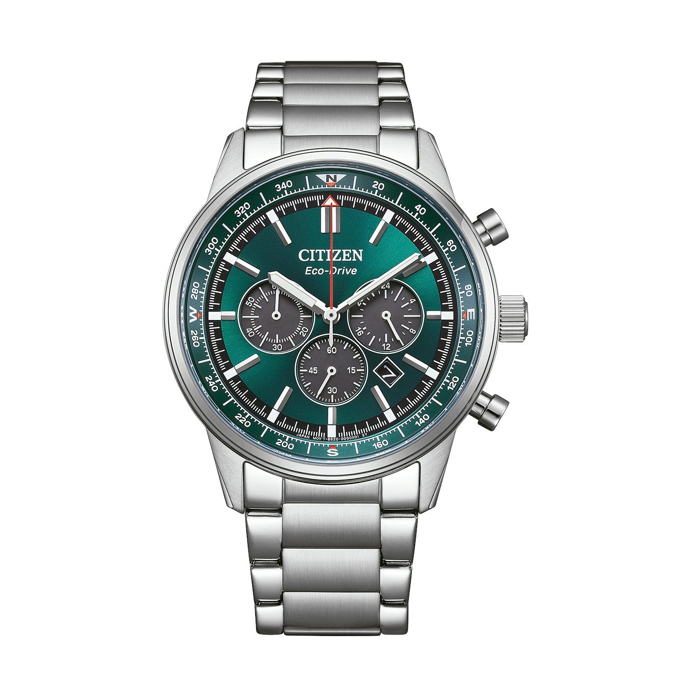 Citizen Chronograph Classic Chrono CA4720-52X, Armbanduhr, Solar, Herrenuhr, Edelstahlarmband, analog, Big Date