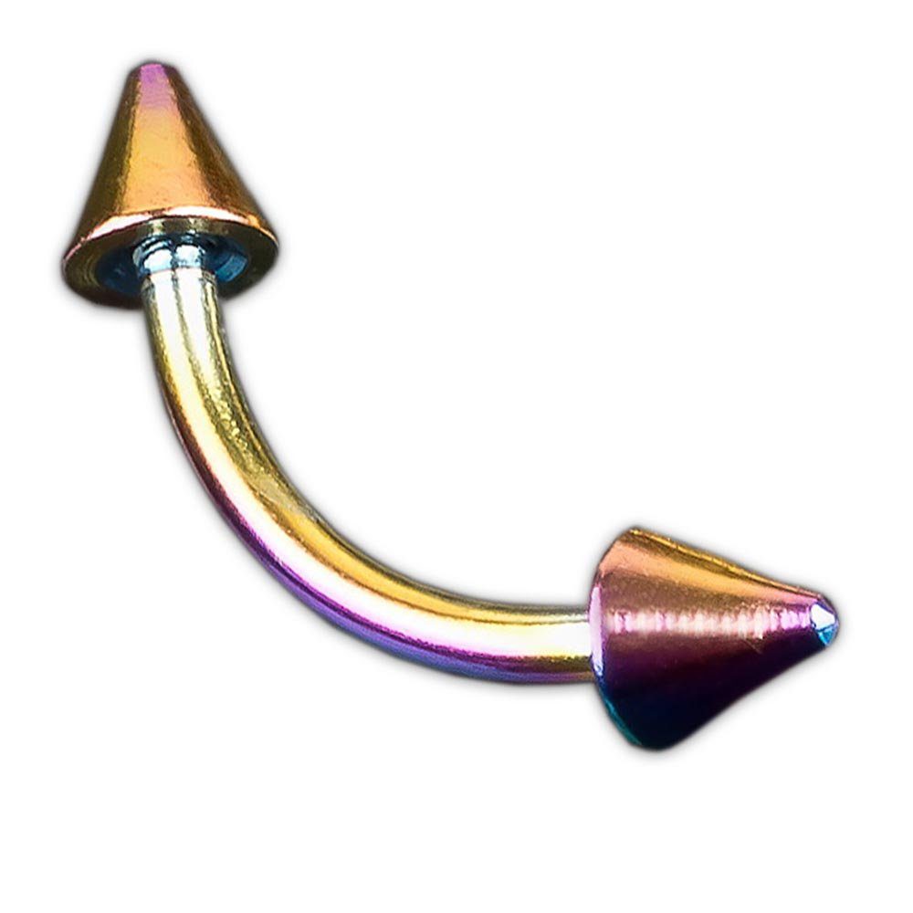 Regenbogen Chirurgenstahl, Intim Lippe Nase viva-adorno Helix Augenbrauen Spikes Spitzen Banane Augenbrauenpiercing Piercing Tragus mit