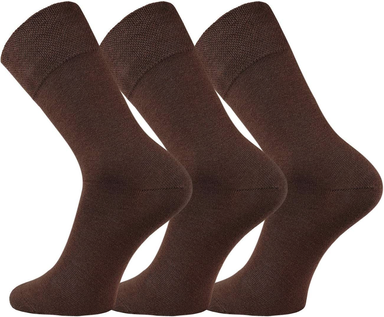 FussFreunde Basicsocken 6 Paar Wellness-Socken Baumwolle Damen & Herren breiter Komfortbund (6 Paar) ohne Gummidruck, handgekettelt