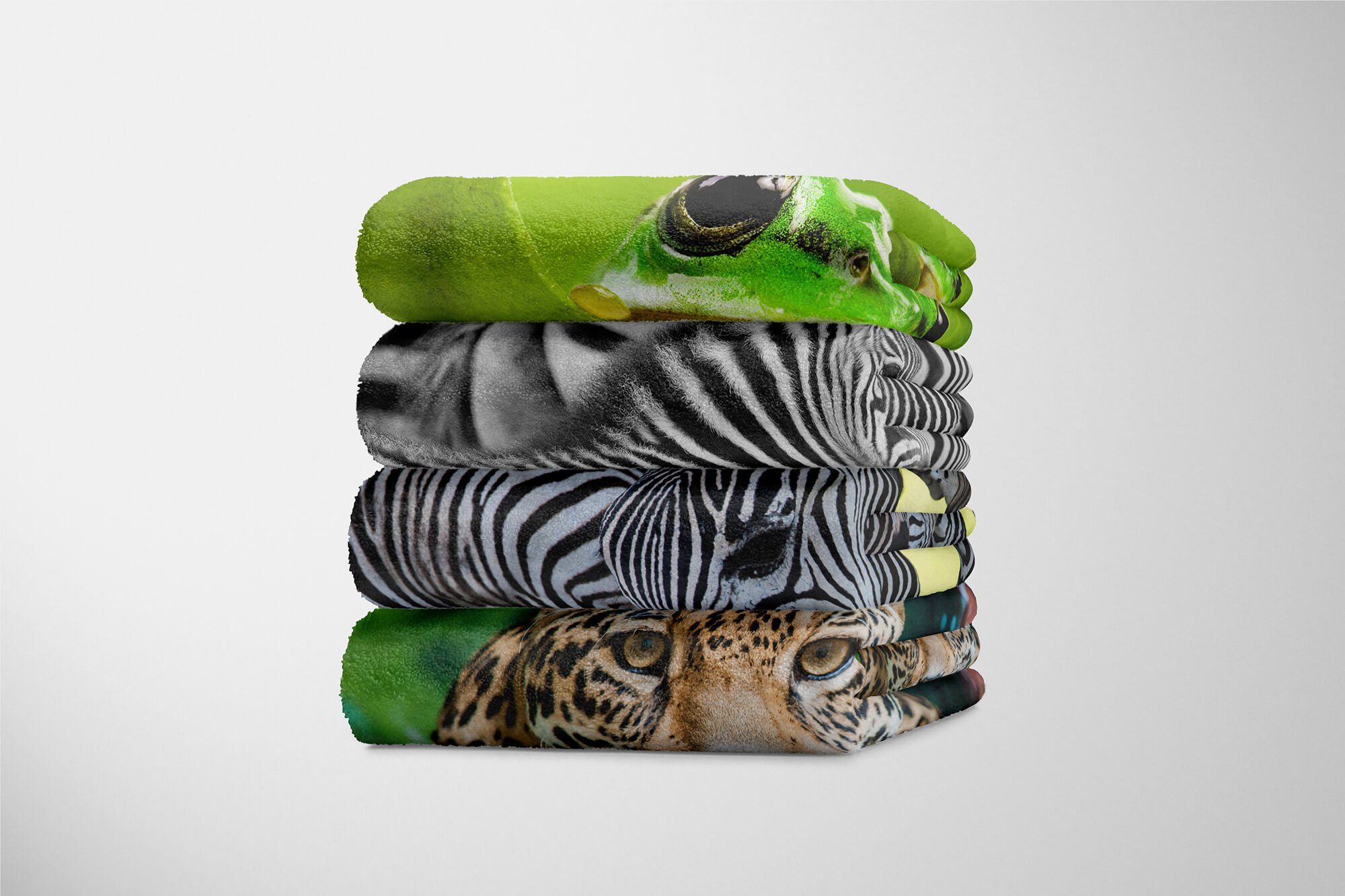 Afrika Baumwolle-Polyester-Mix (1-St), Kuscheldecke Art Strandhandtuch Handtuch Sonn, Zebras mit Saunatuch Handtücher Tiermotiv Sinus Handtuch