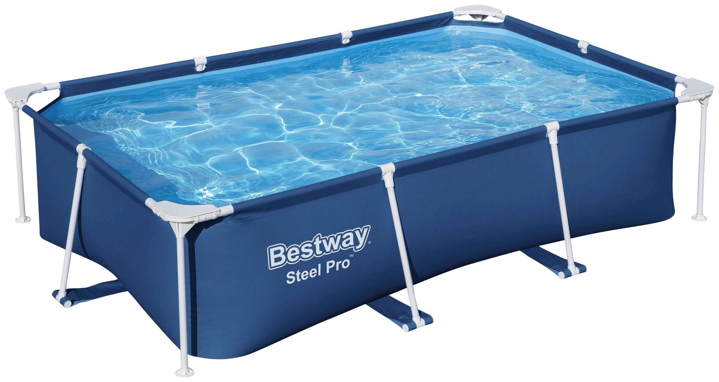Bestway Rechteckpool »Steel Pro™«, Frame Pool ohne Pumpe 259x170x61 cm,  dunkelblau