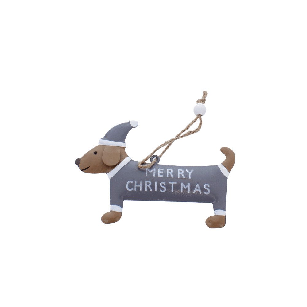 MICA Christbaumschmuck Dekohänger - Merry Chrismas - Hund - ca. 11,5 x 14 c günstig online kaufen