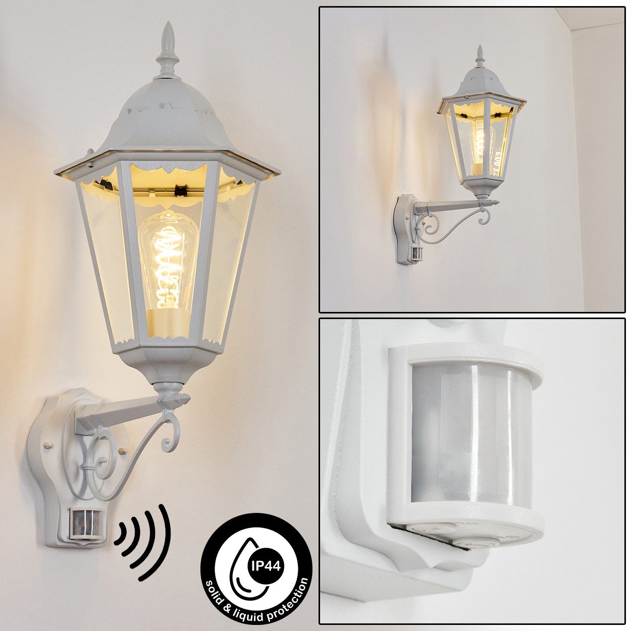 hofstein Außen-Wandleuchte Außenwandlampe mit Bewegungsmelder aus Metall/Gl günstig online kaufen