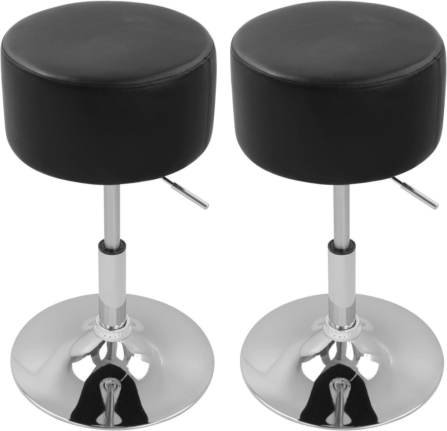 Woltu Drehhocker (Set, 2 St), Barstühle höhenverstellbar bis 100KG belastbar schwarz