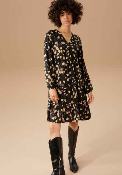 Aniston CASUAL Blusenkleid mit graphischem Blumendruck
