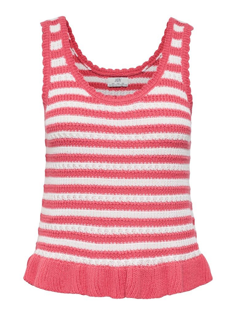 JDY Strickpullover JDYTROPICA S/L U-NECK FRILL TOP KNT