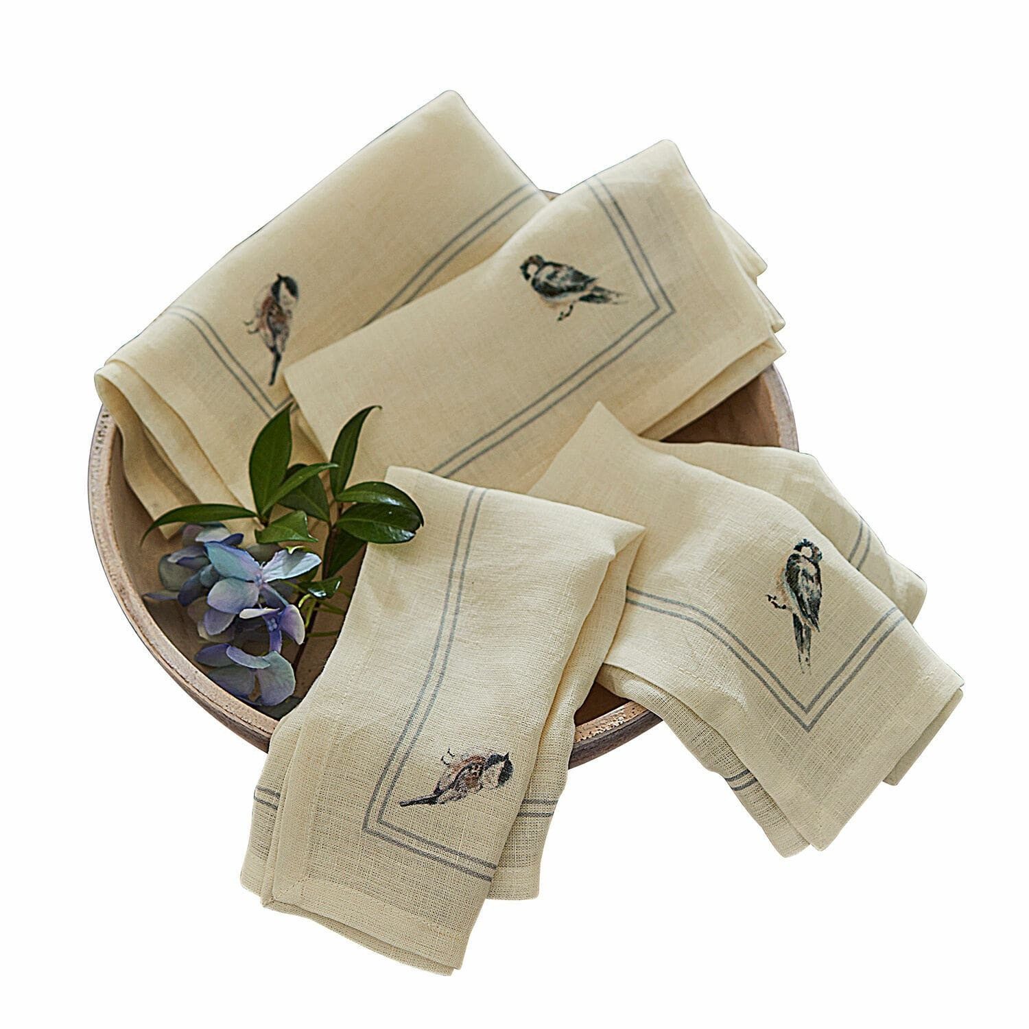 Mirabeau Stoffserviette Serviette 4er Set Taralga creme/blau