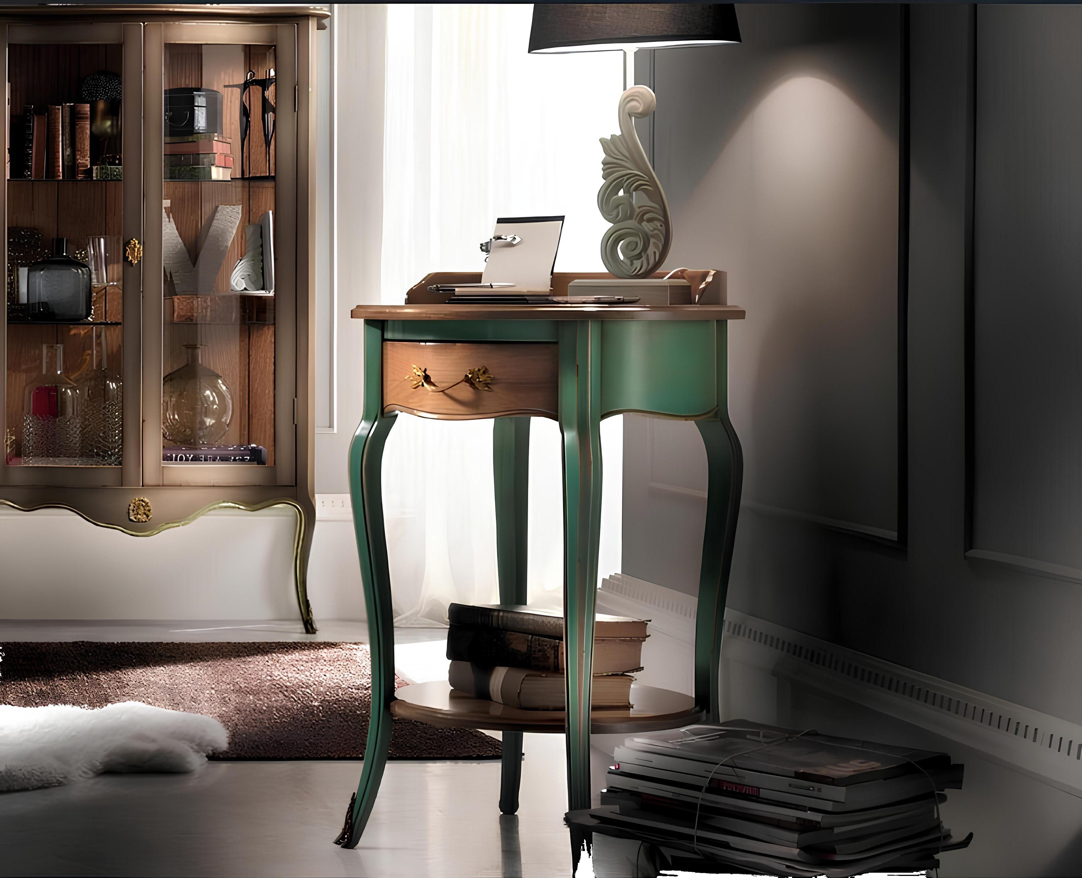 Xlmoebel Beistelltisch Holztisch in zeitlosem Design für Konsole und Schminktisch (1-St., Sekretär), Hergestellt in Italy
